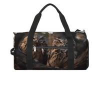Borsa sportiva da palestra per donne e uomini, con scomparto per scarpe e tasca bagnata, borsone da viaggio con due delfini, per viaggi, sport, fitness, allenamento, Due gufi sull'albero, Taglia
