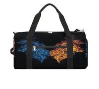 Borsa sportiva da palestra per donne e uomini, con scomparto per scarpe e tasca bagnata, borsone da viaggio con due delfini, per viaggi, sport, fitness, allenamento, Due Fiamme, Taglia unica, Borsone
