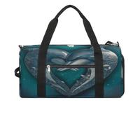 Borsa sportiva da palestra per donne e uomini, con scomparto per scarpe e tasca bagnata, borsone da viaggio con due delfini, per viaggi, sport, fitness, allenamento, Motivo con due delfini, Taglia