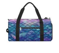 Borsa sportiva da palestra per donne e uomini, con scomparto per scarpe e tasca bagnata, borsone da viaggio per viaggi, sport, fitness, allenamento, Scaglie Sirena Ninfea, Taglia unica, Borsone da