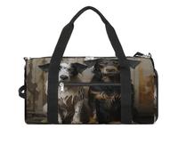 Borsa sportiva da palestra per donne e uomini, con scomparto per scarpe e tasca bagnata, borsone da viaggio con due delfini, per viaggi, sport, fitness, allenamento, Due Cani, Taglia unica, Borsone da