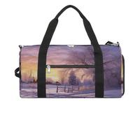 Borsa sportiva da palestra per donne e uomini, con scomparto per scarpe e tasca bagnata, paesaggio invernale nelle Alpi bavaresi, borsone da viaggio per viaggi, sport, fitness, allenamento, Inverno 1,