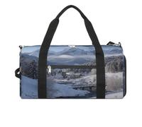 Borsa sportiva da palestra per donne e uomini, con scomparto per scarpe e tasca bagnata, paesaggio invernale nelle Alpi bavaresi, borsone da viaggio per viaggi, sport, fitness, allenamento, Paesaggio