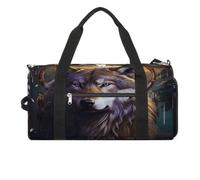 Borsa sportiva da palestra per donne e uomini, con scomparto per scarpe e tasca bagnata, paesaggio invernale nelle Alpi bavaresi, borsone da viaggio per viaggi, sport, fitness, allenamento, Lupi e