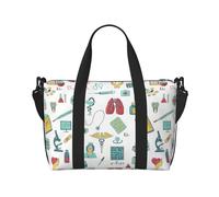 Borsa sportiva da palestra versatile, con stampa astratta, biologia, chimica 4, compagno per viaggi e routine di fitness, nero, Taglia unica