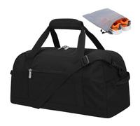 Borsa sportiva da uomo da viaggio Duffel Bag - Borsa da viaggio da 18 pollici con scomparto per scarpe, borsa leggera per il weekend per notti, Nero