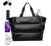 Borsa sportiva da viaggio, borsa da palestra, borsa da nuoto, impermeabile, borsa sportiva da donna con separazione a secco bagnata, borsa sportiva portatile per allenamento, viaggi, Nero , vedi