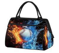 Borsa sportiva da viaggio con acqua di fuoco, per donne e uomini, borsone da viaggio di grande capacità, impermeabile, borsa da portare con sé durante la notte, per palestra, viaggi, attività