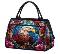 Borsa sportiva da viaggio con aquila in vetro colorato, per donne e uomini, grande capacità, borsone da viaggio impermeabile, borsa da portare durante la notte, per palestra, viaggi, attività