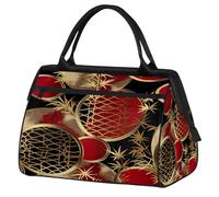 Borsa sportiva da viaggio con cerchi giapponesi, motivo geometrico, per donne e uomini, borsone da viaggio di grande capacità, impermeabile, da portare con sé, per palestra, viaggi, attività