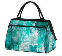 Borsa sportiva da viaggio con pittura astratta grigio foglia di tè per donne e uomini, borsone da viaggio di grande capacità, impermeabile, borsa da portare durante la notte, per palestra, viaggi