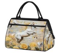 Borsa sportiva da viaggio retrò con colomba e rosa per donne e uomini, borsone da viaggio di grande capacità, impermeabile, da portare con sé, per palestra, viaggi, attività all'aperto