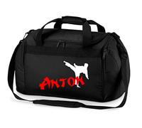 Borsa sportiva per karate con nome per ragazzi, borsa da viaggio personalizzata per arti marziali, judo, grande per club sportivo, Nero , Set 1-tlg. Einzeln, Sportivo