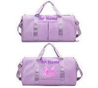 Borsa sportiva ricamata personalizzata, borsa da palestra personalizzata con borsa per l'idratazione e borsa per scarpe, borsa da viaggio per il fine settimana con tracolla
