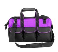 Borsa strumenti 15" Borsa portautensili a bocca larga con base modellata, tessuto in poliestere 1200D (colore viola)