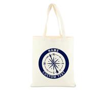 Borsa Su Tela Ricamo A Tema Nautico Personalizzato Per Le Donne, Bussola Personalizzata Nave A Vela Yacht Barca Nome Beach Tote Bag, Regali Borsa Su Tela Lago Nautico