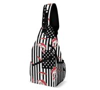 Borsa Sul Petto Bass Fishing Lure And American Flag Unisex Zaino A Monospalla Moda Borsa Crossbody Per Alpinismo Uomo Palestra 19X39Cm