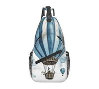 Borsa Sul Petto Blue Hot Balloon Antifurto Zaino Monospalla Sportivo Zainetto Per Palestra Viaggio Uso Quotidiano 19X39Cm