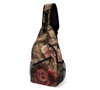 Borsa Sul Petto Burgundy And Brown Sportivo Zaino Monospalla Pratica Zainetto Per Moto Uso Quotidiano Campeggio 19X39Cm