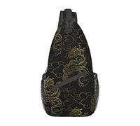 Borsa Sul Petto Chinese Japanese Dragon Antifurto Zaino Monospalla Multiuso Zainetto Per Viaggio Trekking Ciclismo 19X39Cm