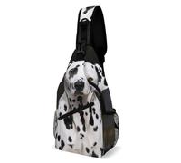 Borsa Sul Petto Dalmatian Dog Poliestere Borsello A Tracolla Antifurto Zainetto Per Donna Viaggio Trekking 19X39Cm