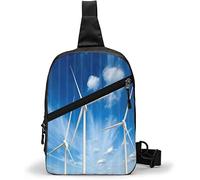 Borsa sul petto Generatori eolici moderni Turbine nei cieli, Borse a tracolla Zaino a tracolla multiuso Zaino da viaggio impermeabile Escursionismo