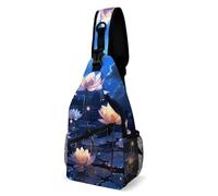 Borsa Sul Petto Night Flowers Causal Borsello Uomo Pratica Borsa A Petto Per Alpinismo Donna Palestra 19X39Cm