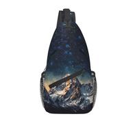 Borsa Sul Petto Starry Night The Mountains Pratica Borsello A Tracolla Antifurto Borsa Tattica Sul Petto Militare Per Moto Donna Outdoors 19X39Cm