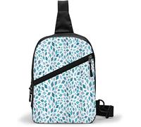 Borsa sul petto Stile astratto Forme di mosaico sparse nei toni del blu Rombo, Borse a tracolla Zaino a tracolla multiuso Zaino da viaggio impermeabile Escursionismo Pacchetto petto per uomo Donna