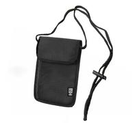 Borsa sul petto, tasca sul petto con protezione RFID, impermeabile, colore nero, per uomo - tasca antifurto per passaporto, carte di credito, smartphone, monete e denaro, Ferro, A forma di collo