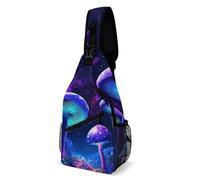 Borsa Sul Petto Trippy Mushroom Magical World Glowing Antifurto Zaino A Monospalla Sportivo Borsa Crossbody Per Ciclismo Trekking Palestra 19X39Cm