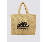 Borsa Sundek in poly raffia donna shopper con cerniera tempo libero mare logo