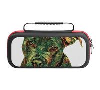 Borsa Switch 2 Green, Dog, IllustrationMoko Con 20 Slot , Cover Dockabile Per Joy-Con , Custodia Grigio Antishock One Size