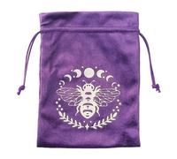 Borsa Tarocchi Card - Borsa per gioielli con coulisse, scatola per dadi di tarocchi multifunzionale morbida | 5.12x7.09 pollici Borse per gioielli Oracle Cards fatti a mano, porta carte, Ztd03-viola