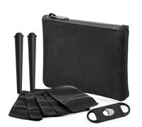 Borsa tascabile a prova di odore e 2 tubi Doob, contenitore a prova di odore e supporto per giunti + 5 sacchetti a prova di odore, accessori con fodera in carbone attivo (S (15 x 11 cm), nero)