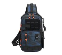 Borsa tattica a tracolla con scomparti multipli zaino da pesca impermeabile leggero borsa a tracolla tattica regalo per uomo, Blu, Tactical Sling Tackle Bag