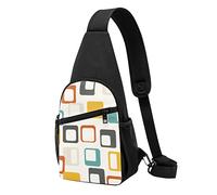 Borsa tattica da petto con stampa di metà secolo, borsa da corsa, marsupio da ciclismo, nero, taglia unica, Multicolore, Taglia unica, Zaini Sling