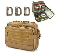 Borsa Tattica Molle con 5 Moschettoni for Accessori Outdoor | Ampio Organizer Multi Scomparto for Custodia Medica EDC Campeggio Caccia Viaggi E Attività Esterne