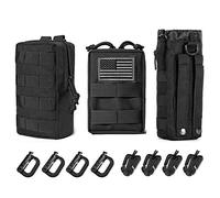 Borsa tattica per bottiglie d'acqua sportiva, con coulisse, porta bottiglia d'acqua tattica, borsa da viaggio in rete per bottiglia d'acqua tattica (3 tasche Molle)