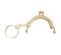 Borsa Telaio Metallo Bacio 2 Pollice Metallo Arco Moneta Palla Chiusura a Scatto Per Frizione Manico In Pelle Borsa Cuoio Cuoio Cucire Portamonete Chiusure Per La, Colore dorato chiaro, One Size
