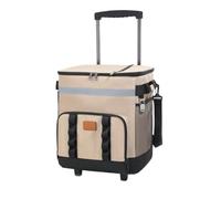 Borsa termica alla moda con maniglia retrattile e rotella per attività all'aperto, picnic, campeggio, resistente, in tessuto Oxfords