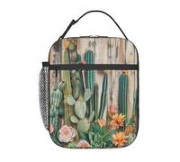Borsa Termica Cactus Bloom Desert Succulent and Flower Anti-Perdite Borse Termica Porta Pranzo Leggera Lunch Box per Campeggio Donna Lavoro