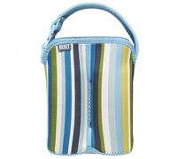 Borsa termica cerniera per due biberon, motivo a righe, tracolla rimovibile