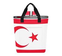 Borsa termica con bandiera di Cipro del Nord della Repubblica Turca, con manico per studio, 36 lattine, borsa termica per il pranzo, 35 x 15 x 41 cm