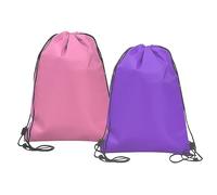 Borsa termica con coulisse, pieghevole e riutilizzabile, borsa in alluminio, borsa termica, adatta per lavoro, scuola, viaggi (rosa, viola)