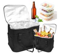 Borsa termica da 16 l, piccola, portatile, pieghevole, a doppio scopo, borsa termica riutilizzabile per picnic, barbecue, campeggio, ufficio, lavoro, all'aperto