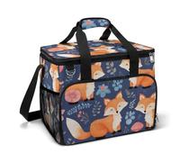 Borsa termica da campeggio, borsa da picnic da viaggio con stampa animale carino volpe fiore borsa termica portatile borsa frigo multiuso