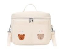 Borsa termica da viaggio per alimenti di grande capacità borsa a tracolla borsa a tracolla ricamo orso isolato borsa per il pranzo borsa mamma