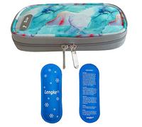 Borsa termica da viaggio per insulina per Organizzatore per diabetici insieme a 2 impacchi di ghiaccio Borsa termica medica per Penna per insulina e Medicina insulinica (Lago Verde)