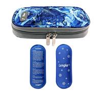 Borsa termica da viaggio per insulina per Organizzatore per diabetici insieme a 2 impacchi di ghiaccio Borsa termica medica per Penna per insulina e Medicina insulinica (Sabbie mobili blu)